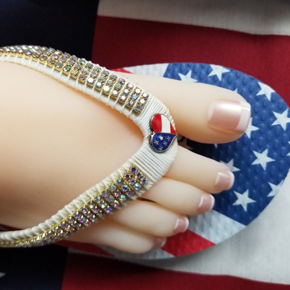 Women's American Flip flops, 4th July flip flops, Independence Day flip flops. - Picture 11 of 17